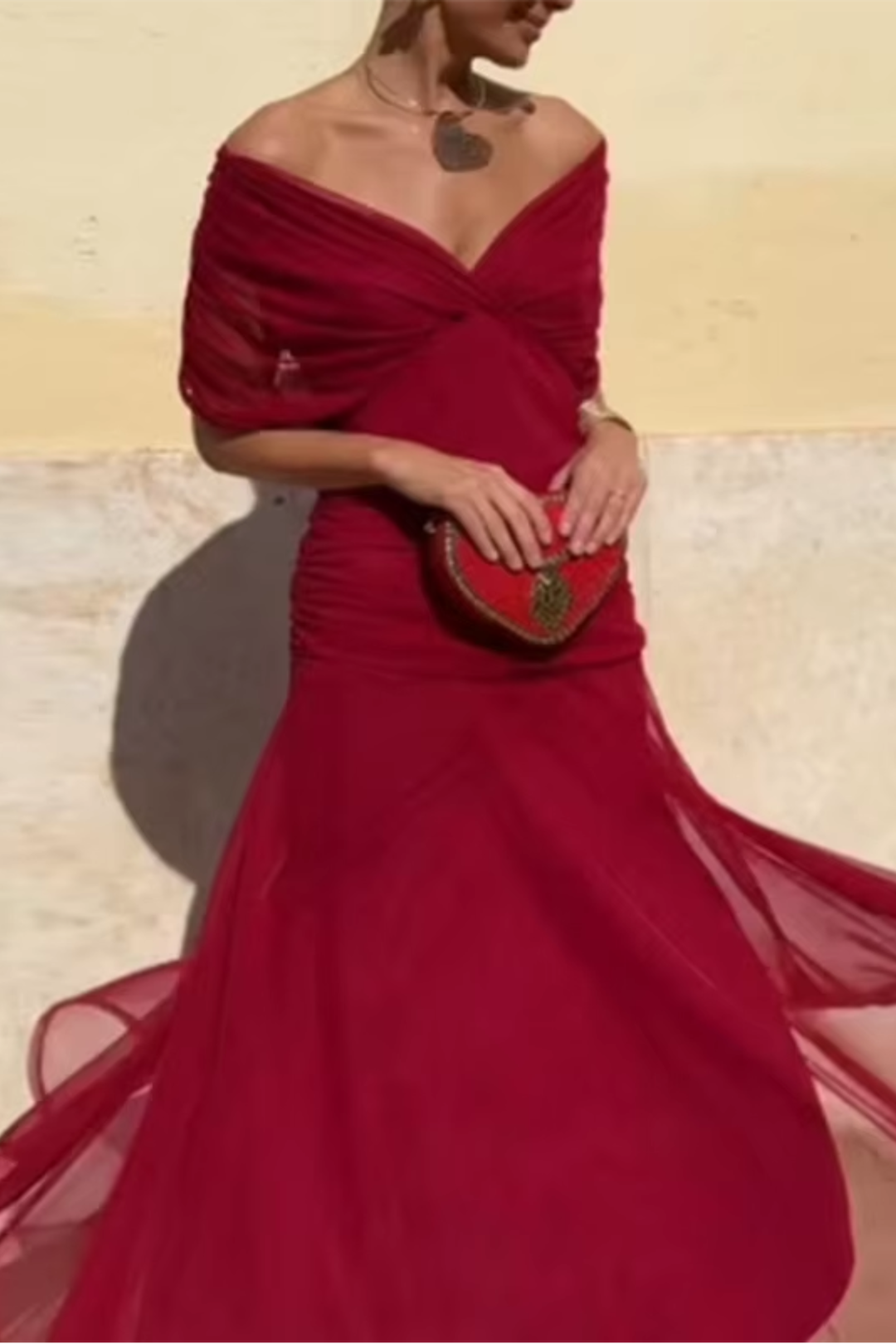 Nefeli - Elegante Abito Lungo Da Sera Con Scollo a V