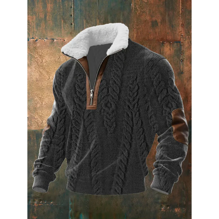 Ibrahima - Maglione In Pile Con Collo Alto e Zip