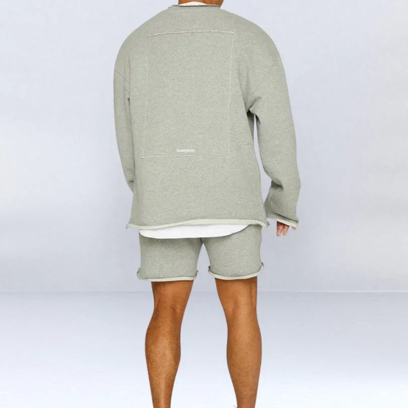 Leszek - Elegante Maglione A Maniche Lunghe Con Pantaloncini