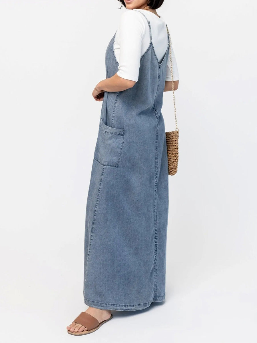 Éricaa - Maxi Abito In Denim Dal Taglio Largo