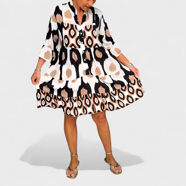 Suciana - Abito Con Scollo a V e Stampa Boho