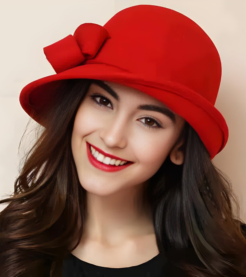 Klaver - Cappello Vintage In Feltro Con Fiocco Laterale