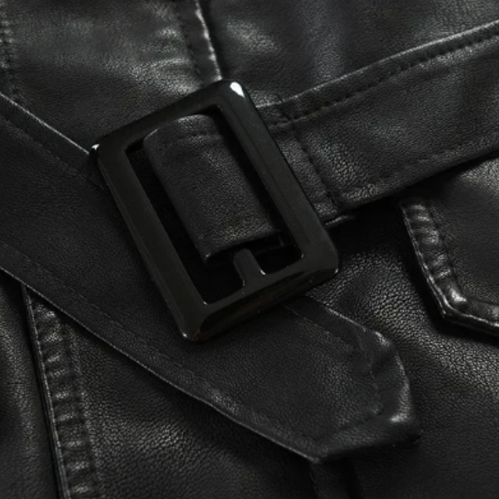 Zacharias - Elegante Giacca da Motociclista Lunga in Pelle