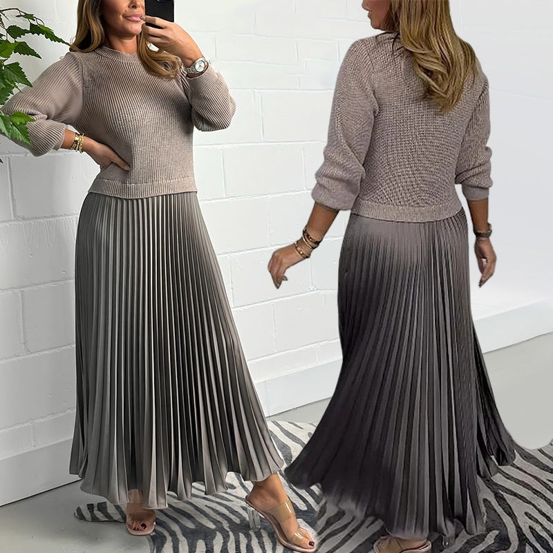 Yennefer - Abiti Eleganti e Alla Moda Con Pieghe e Scollo Rotondo
