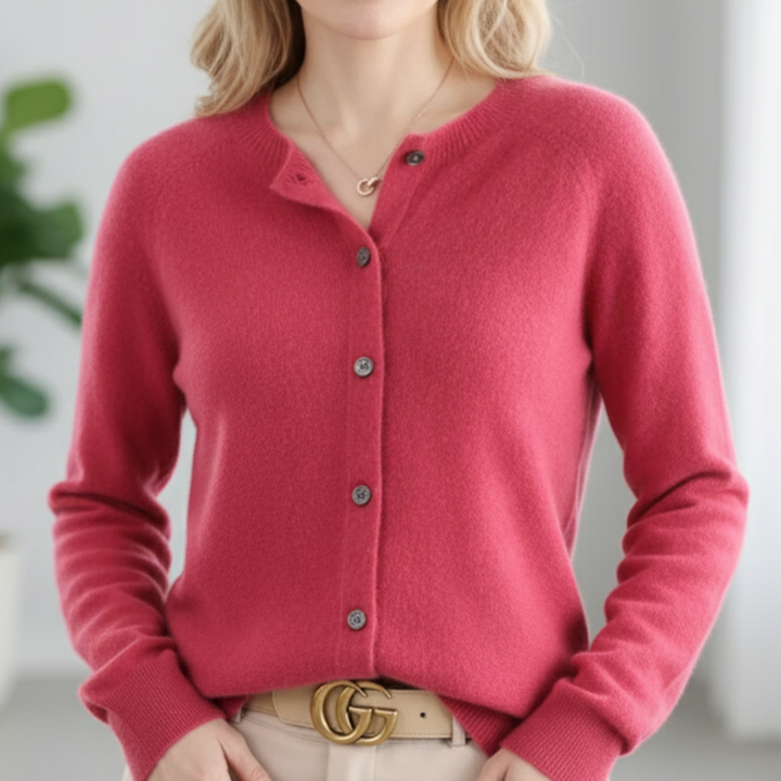 Katarzyna - Comodo Maglione in Cashmere Con Bottoni