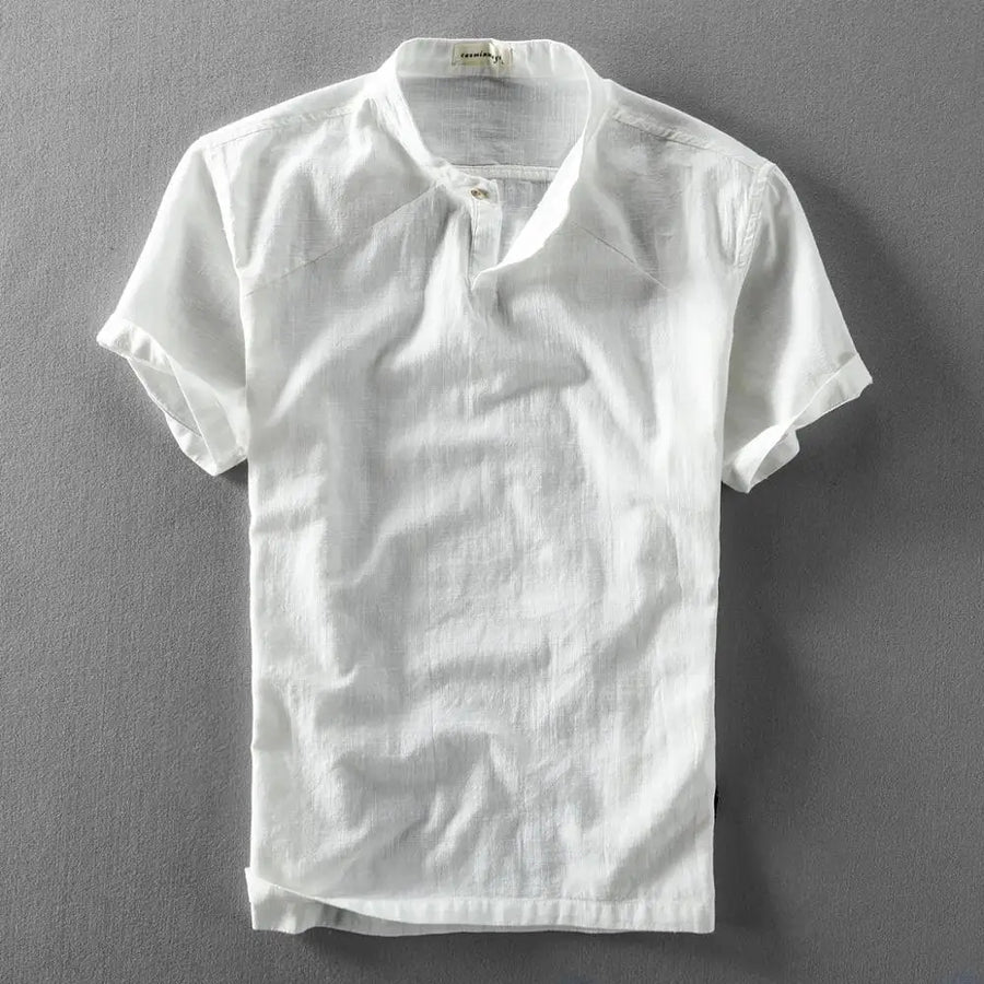 Carlous - Elegante Camicia Estiva in Cotone e Lino