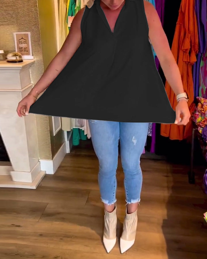 Rowland - Top Senza Maniche Con Volant