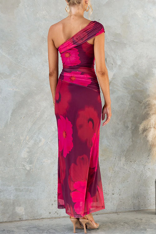 Lindsey - Elegante Abito Lungo Con Stampa Floreale