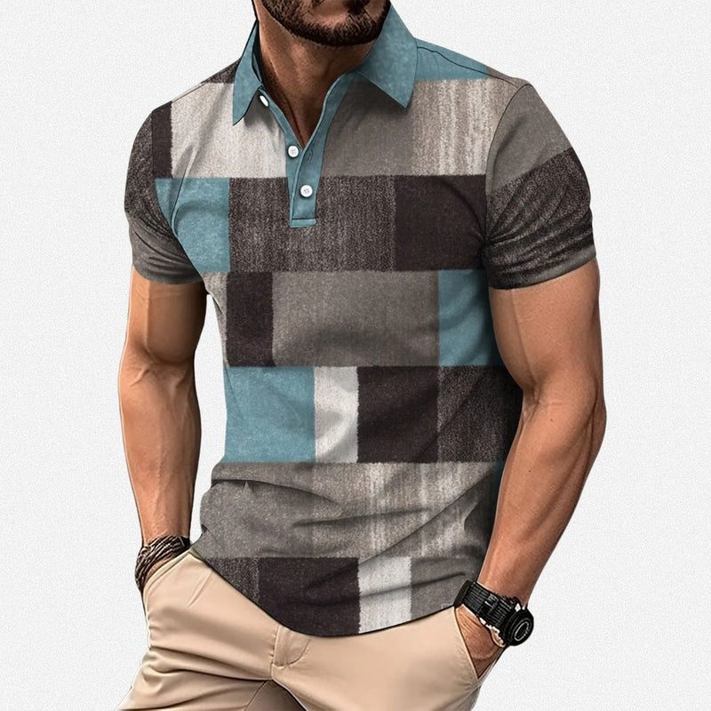Gasan - Polo a Maniche Corte Multicolore Camicia