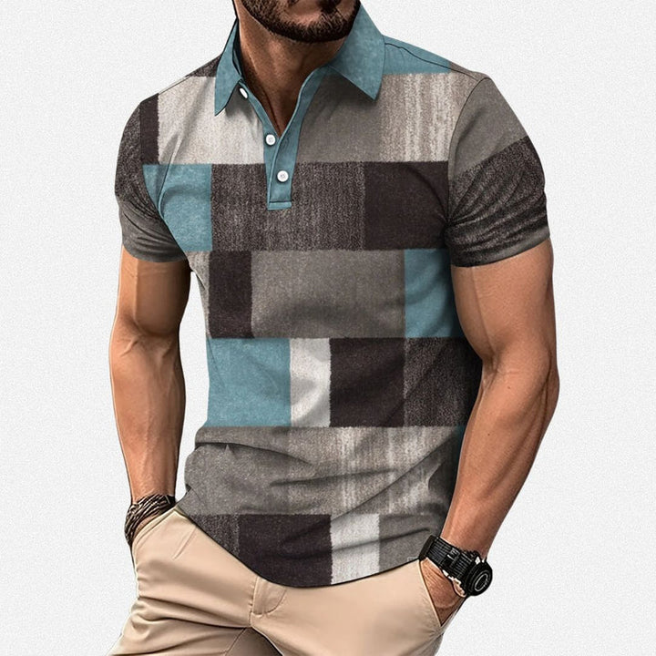 Gasan - Polo a Maniche Corte Multicolore Camicia