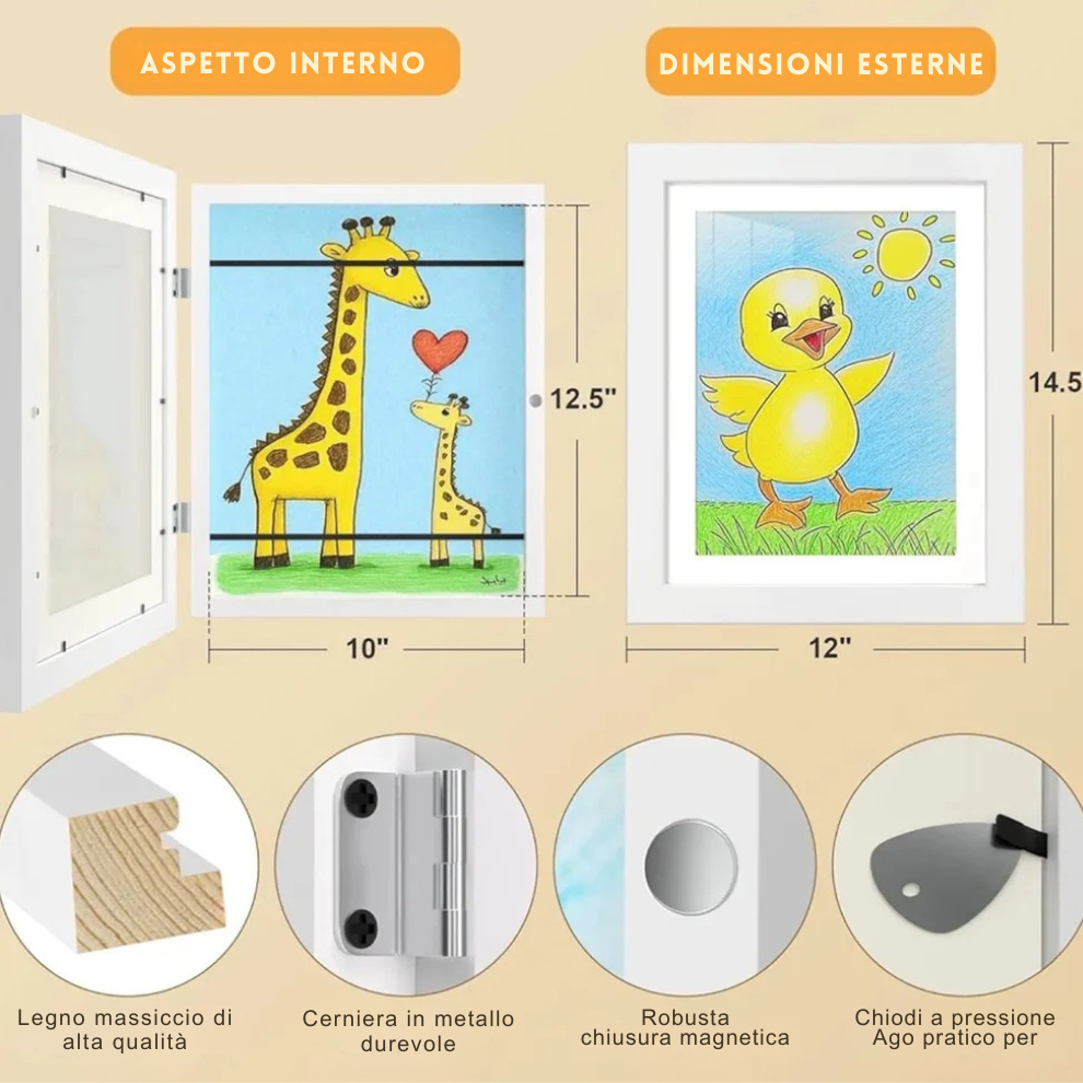 ArtKid - Cornice Magnetica Per Esposizione D'arte Per Bambini