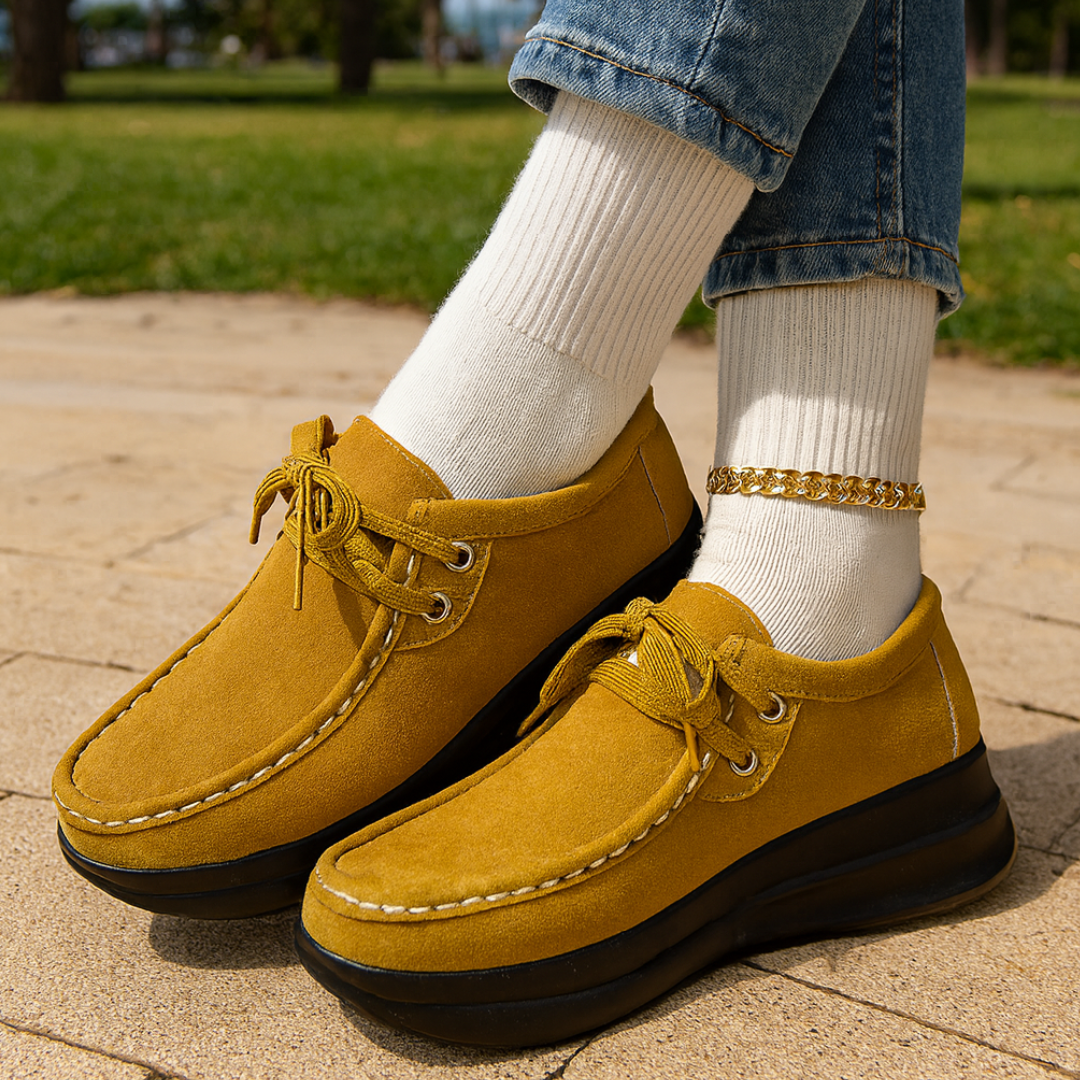 Tonja – Scarpa Stringate In Pelle Scamosciata Con Suola Antiscivolo