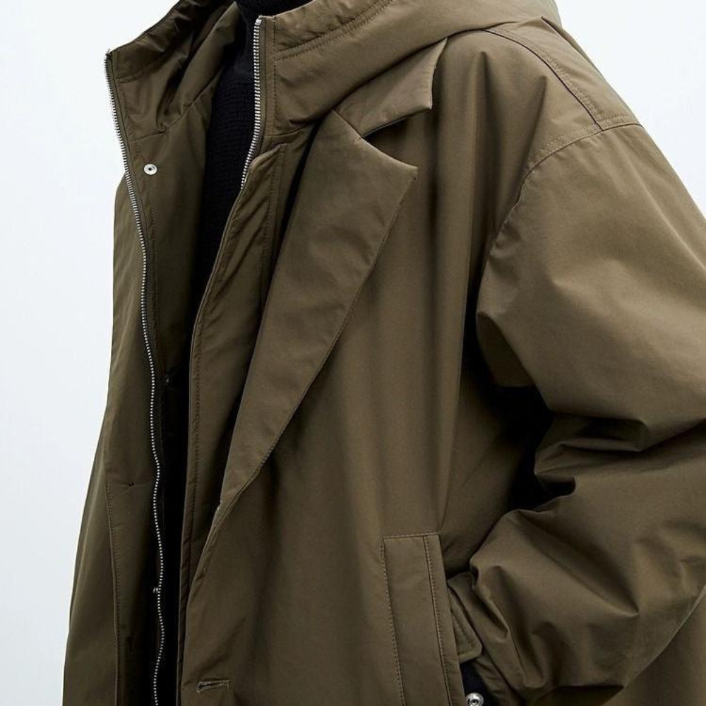 Krimz - Trench Con Cappuccio E Collo a Revers