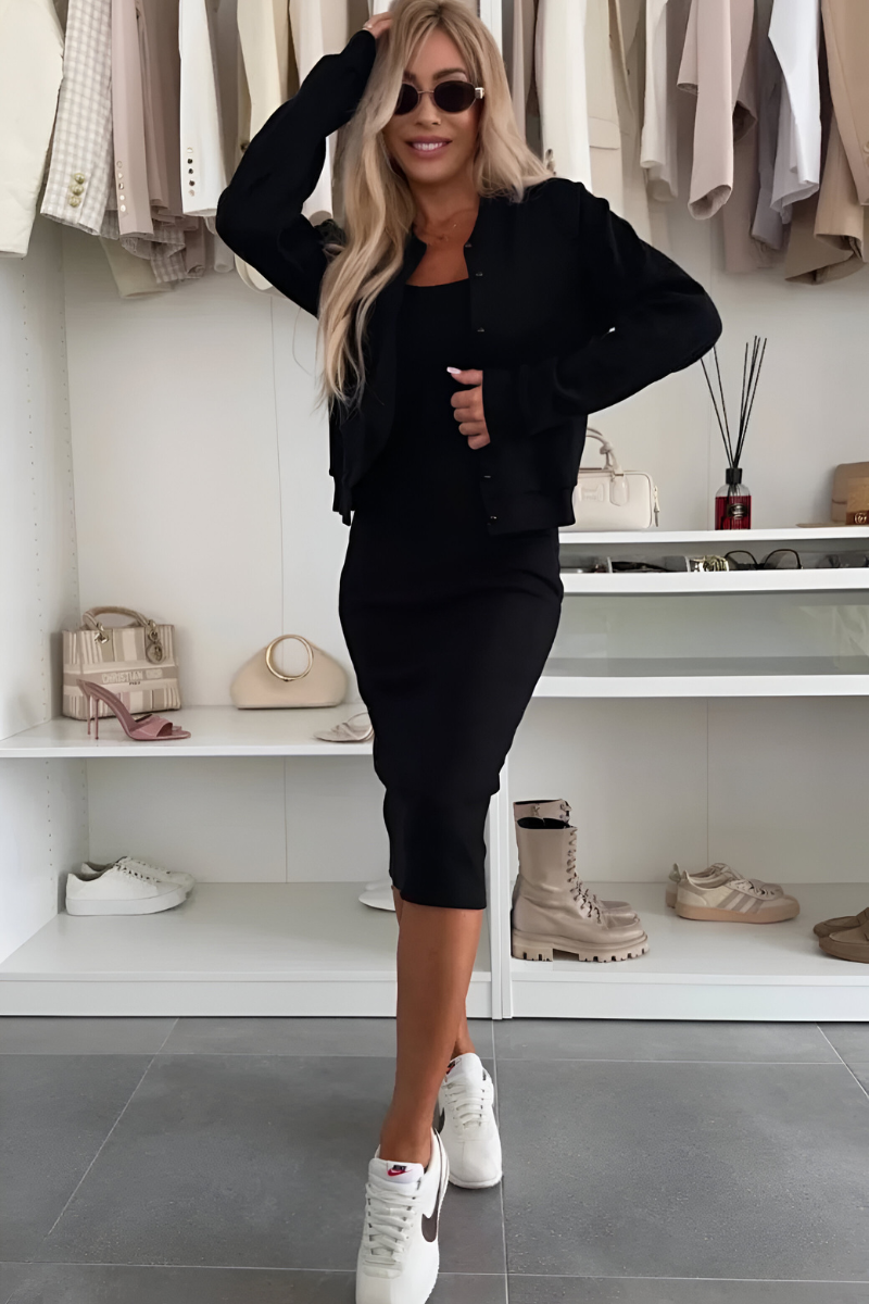 Kerensa - Abito Midi Casual Con Cardigan
