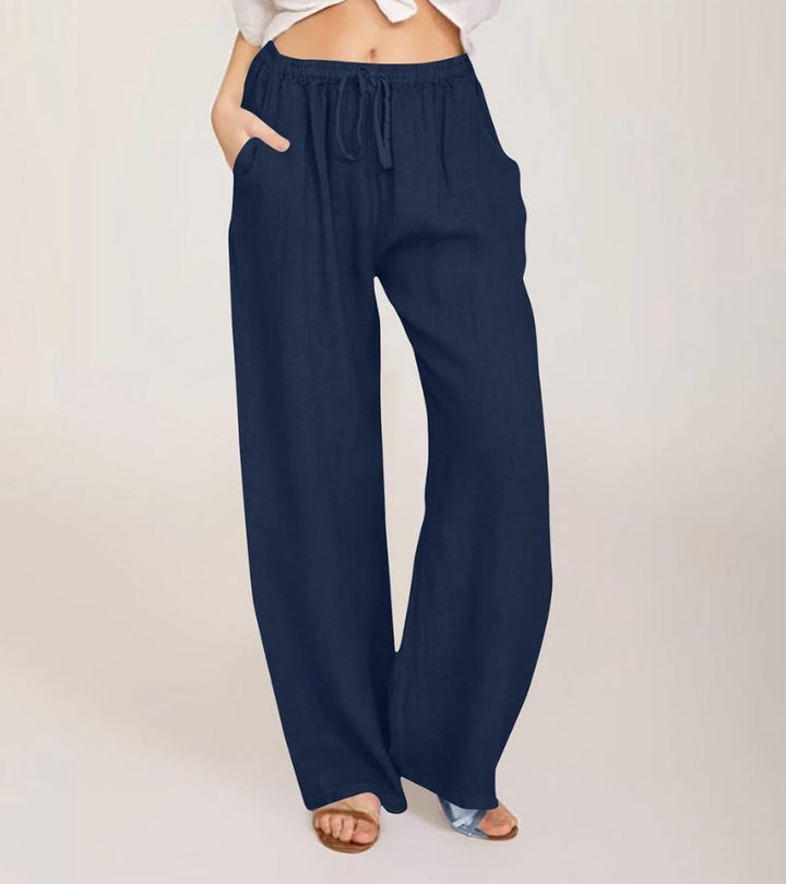 Maialen - Pantaloni Larghi In Lino Per l'estate