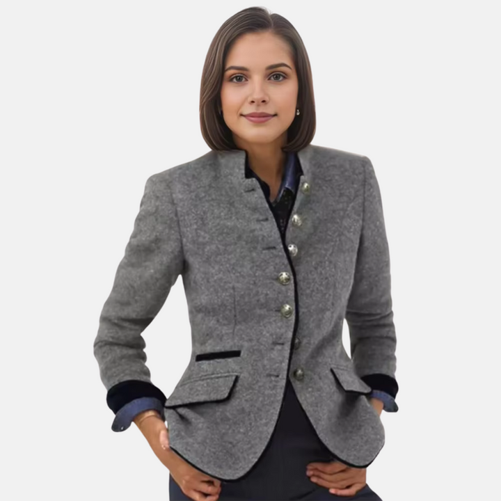 Nilja - Blazer Casual a Maniche Lunghe Con Bottoni