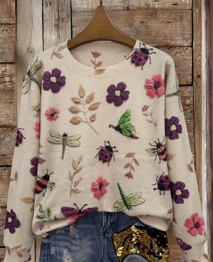 Lesa - Maglione Con Stampa Floreale E Di Insetti