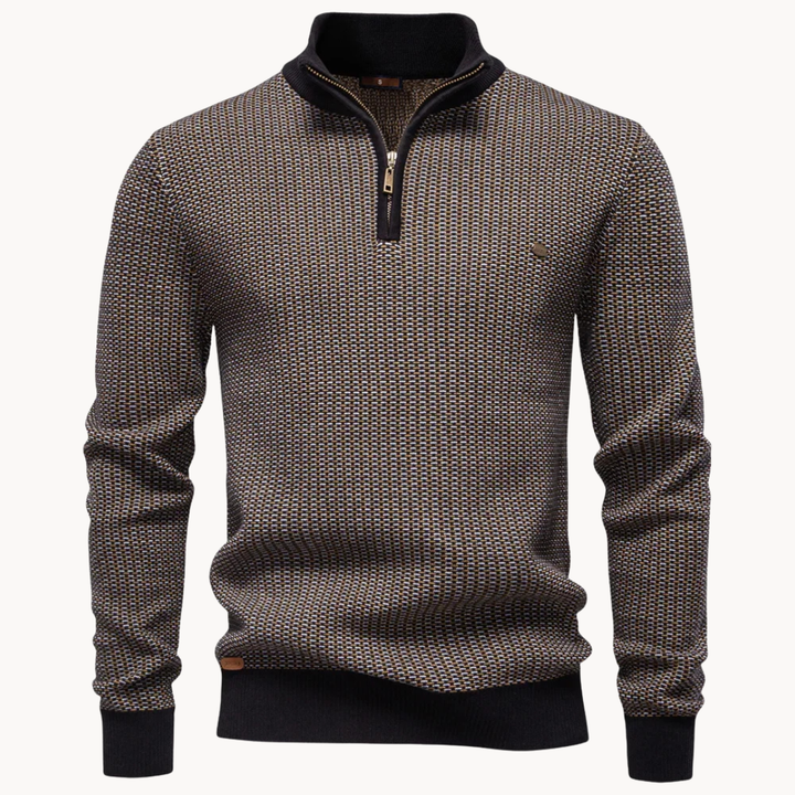 Limman - Maglione in Maglia Jacquard Con Mezza Zip