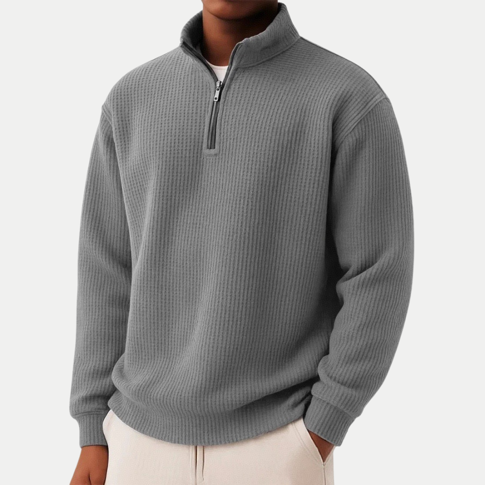 Shachar - Maglione Casual Con zip
