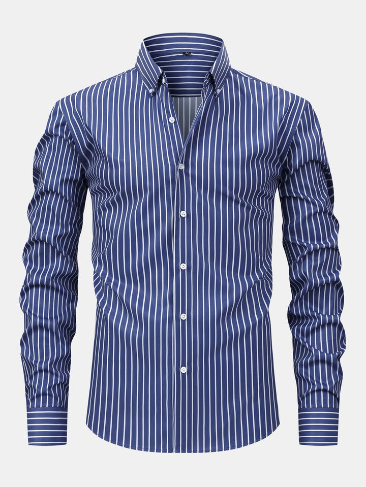 Curtis - Camicia a Righe Con Maniche Lunghe e Bottoni