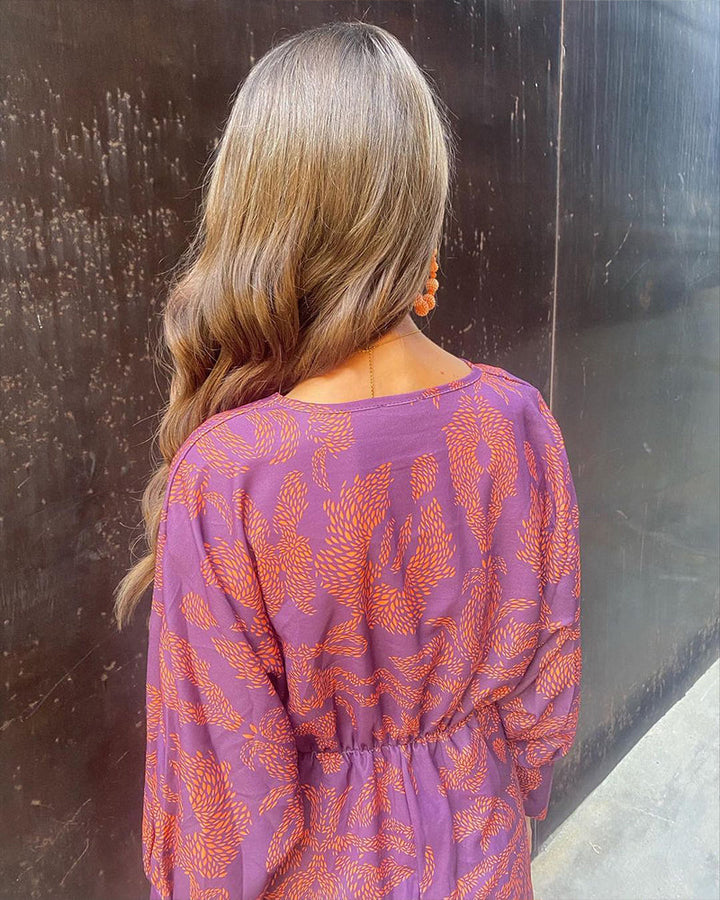 Dineke - Abito Elegante a Maniche Lunghe con Stampa Floreale
