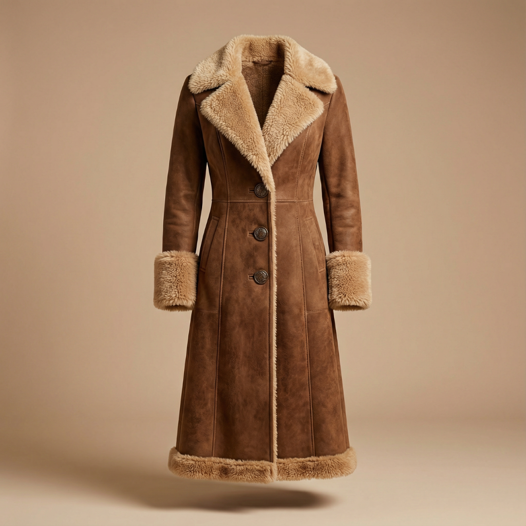 Zeeta - Cappotto Lungo Vintage Con Pelliccia Sintetica