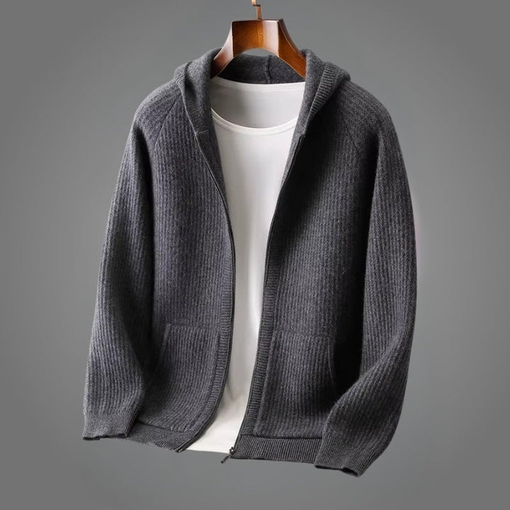 Romain - Felpa Con Cappuccio E Zip Lavorata A Maglia