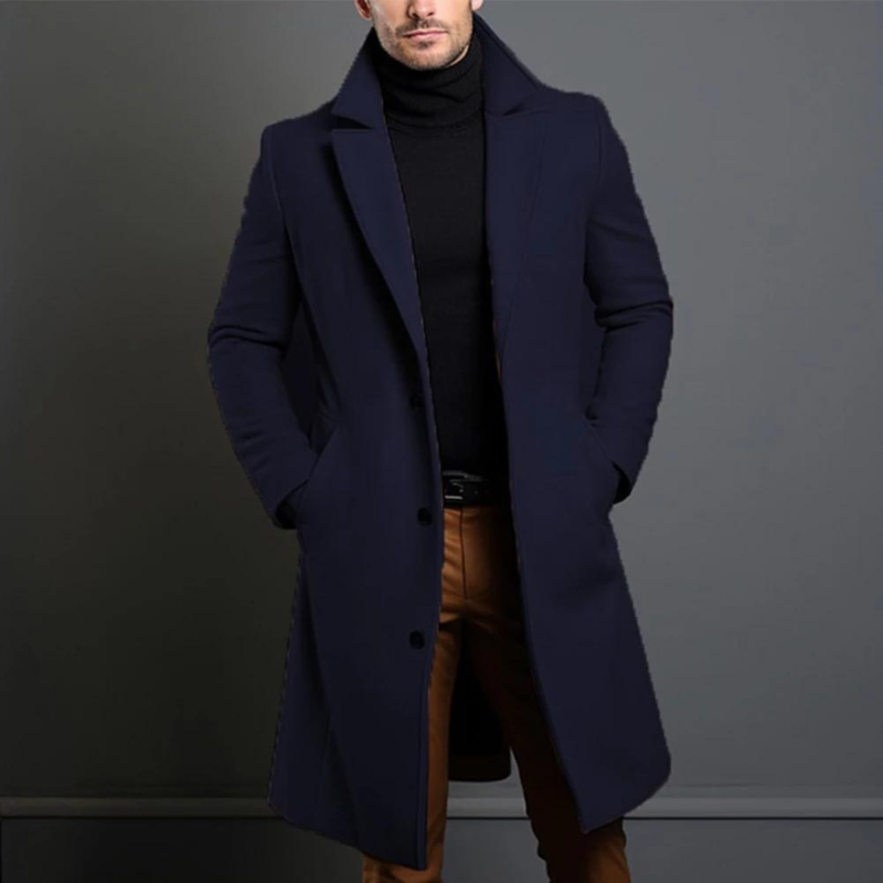 Laurens - Cappotto In Lana a Maniche Lunghe Con Tasche