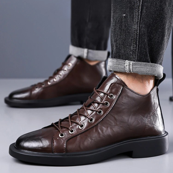 Ailton - Stivali in Pelle Con Lacci