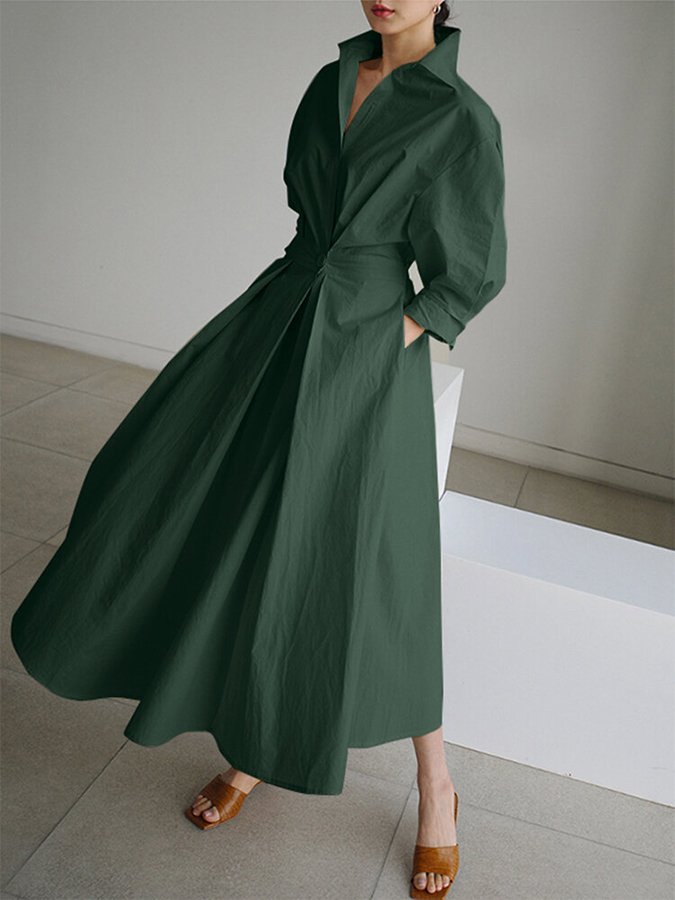 Priyanka - Elegante Abito Lungo Con Maniche Lunghe