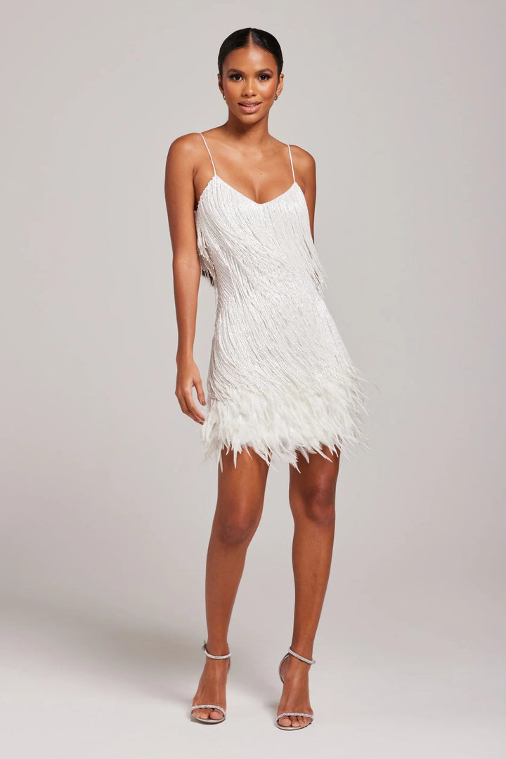 Jemima - Elegante Mini Abito Con Cuciture A Piume