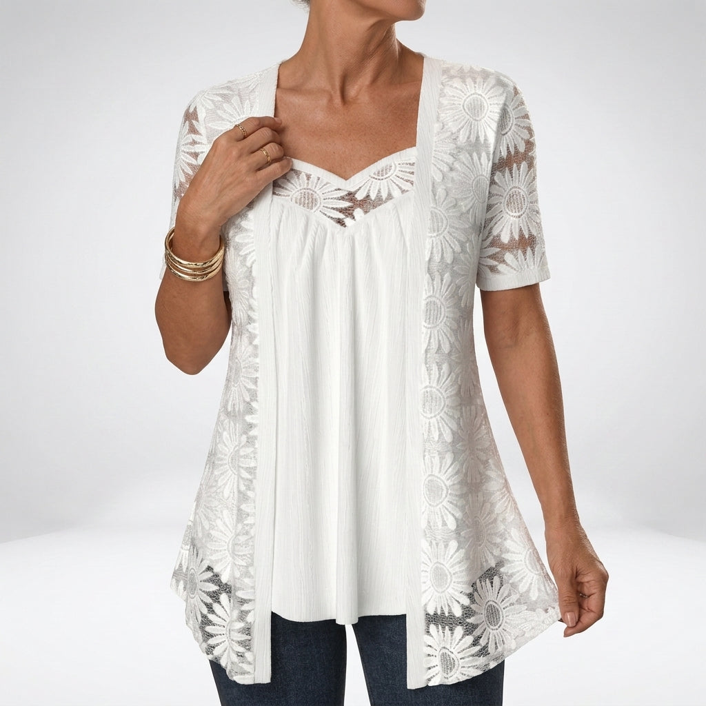 Yahaira - Elegante Camicetta a Maniche Corte