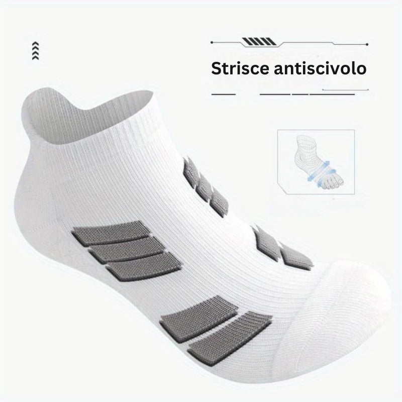 SwiftStep - Calzini Sportivi Traspiranti Con Strisce Antiscivolo