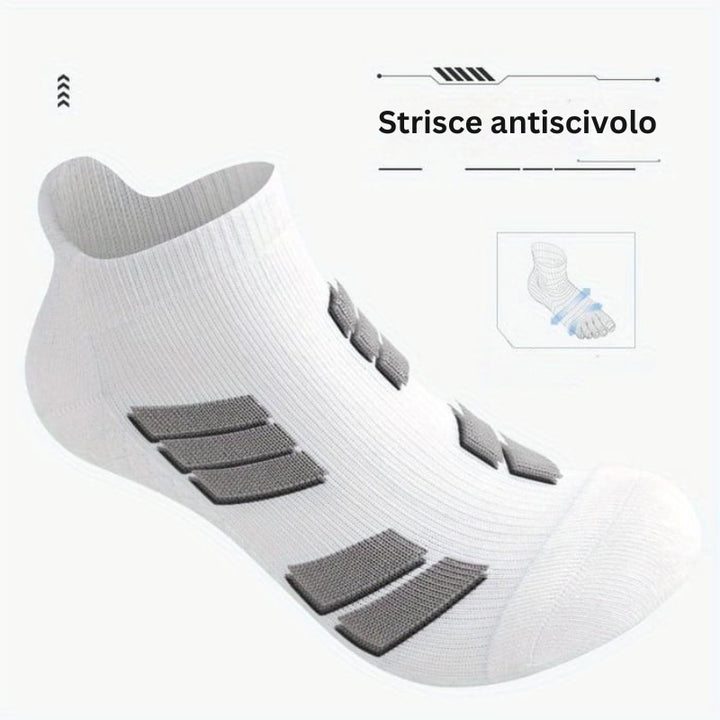 SwiftStep - Calzini Sportivi Traspiranti Con Strisce Antiscivolo