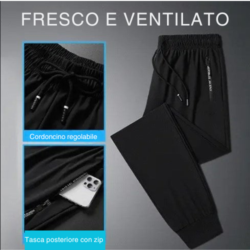 GlideFit - Pantaloni Unisex Ultra Stretch Ad Asciugatura Rapida