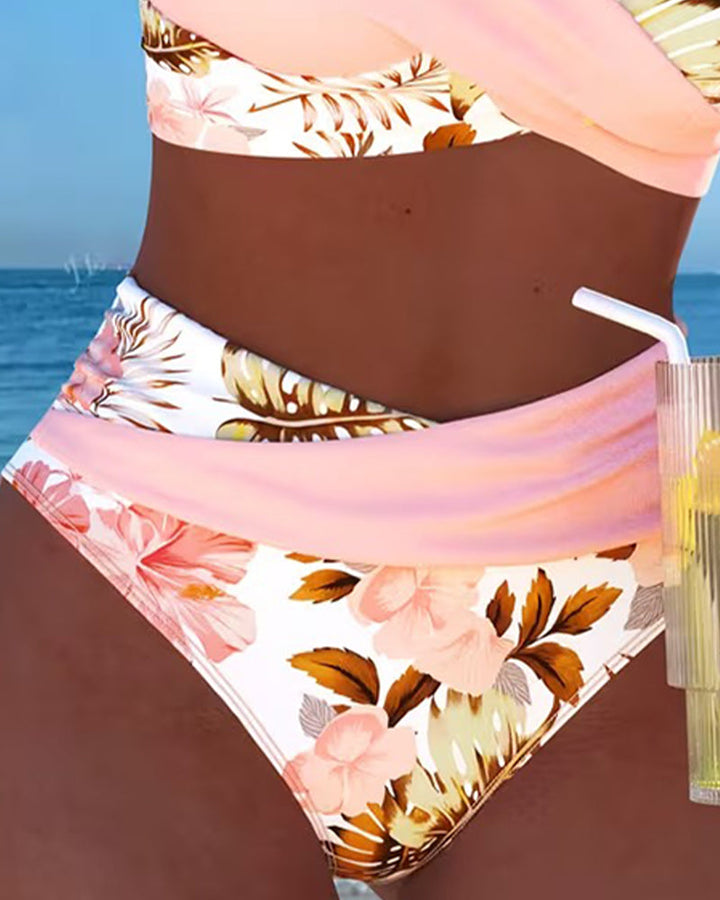 Hinari - Set Bikini Floreale a Vita Alta