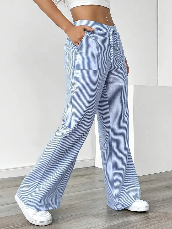 Alina - Elegante Pantalone A Righe Con Tasche