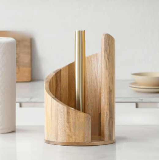 WoodRipple - Portarotolo in Legno per Carta Igienica