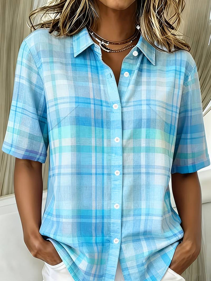 Endrita - Camicia Casual a Maniche Corte Con Bottoni