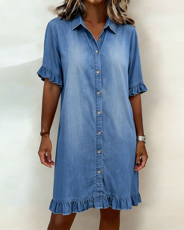 Ndapewa - Comodo Abito in Denim Con un Taglio Che Valorizza la Figura