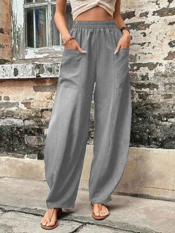 Salomee - Pantaloni Elastici Con Tasche