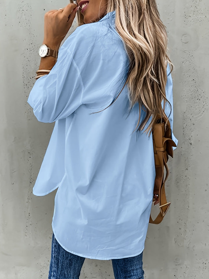 Aziza - Camicia Classica a Maniche Lunghe Con Bottoni
