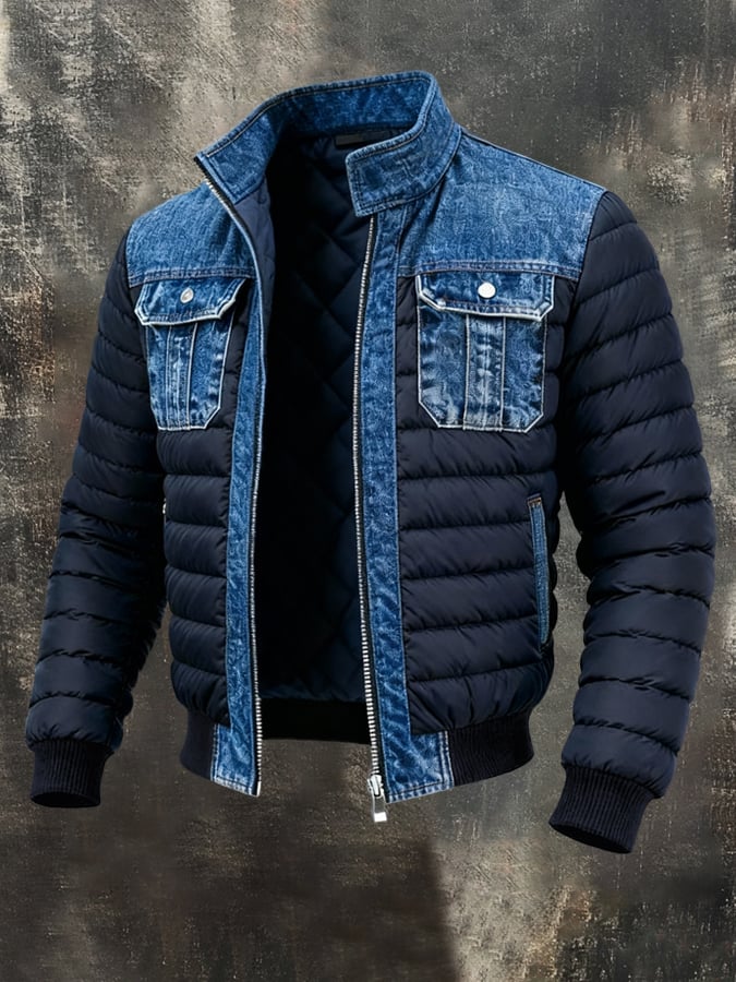Henrikas - Giacca Classica In Denim Con Tasche Frontali