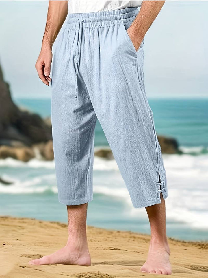 Eksteen - Pantaloni Casual in Lino Con Tasche Multiple