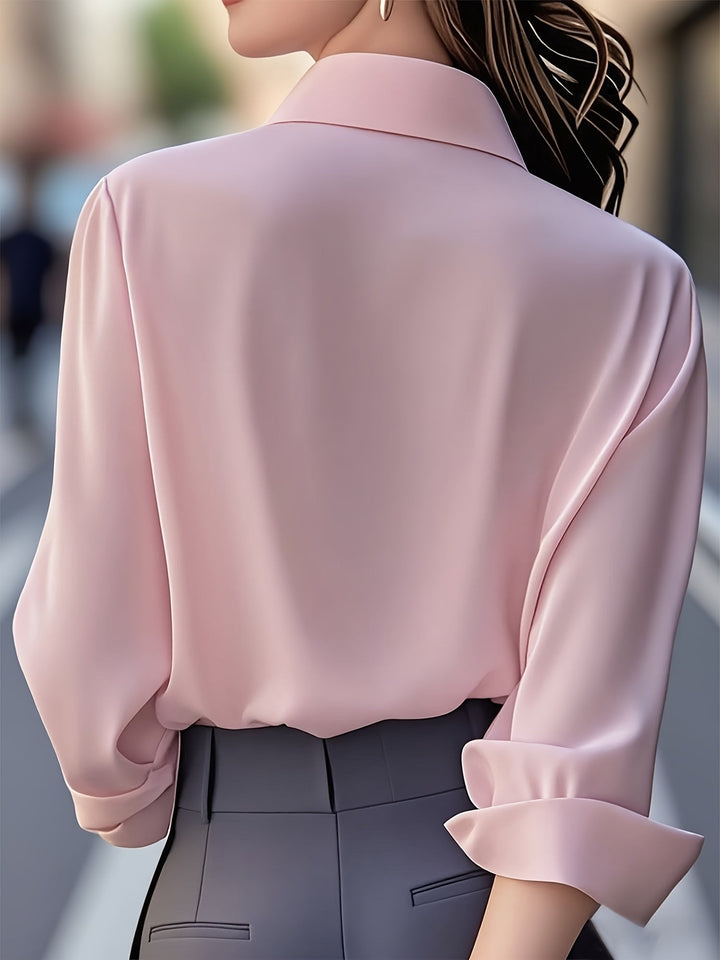 Elenochka - Elegante Camicia A Maniche Lunghe Bottoni