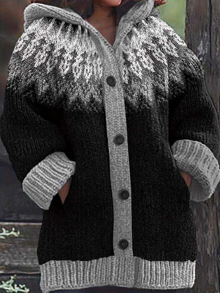 Gulnur - Elegante Maglione Invernale a Maniche Lunghe Con Cappuccio