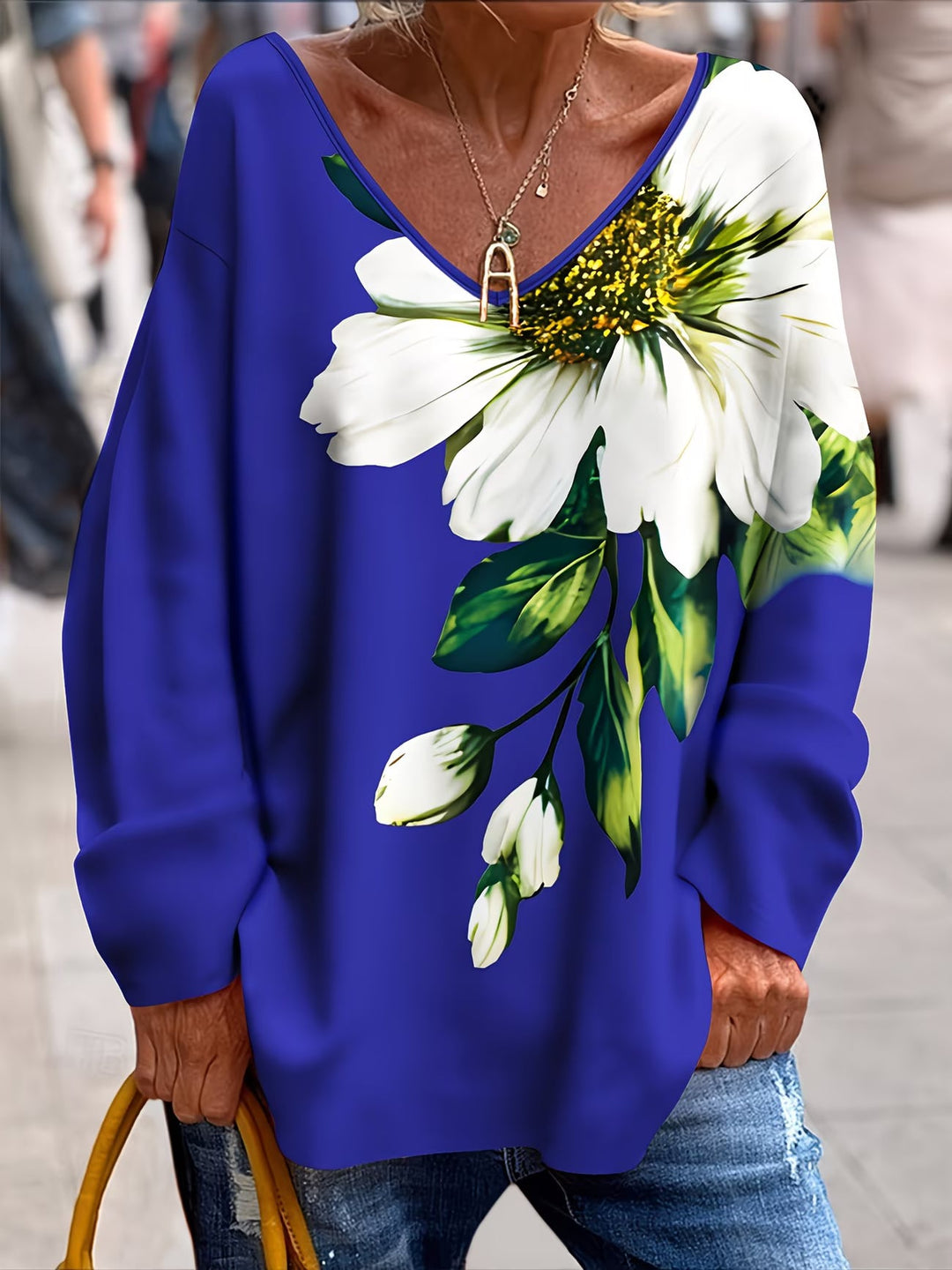 Daphna - Maglietta Oversize Con Stampa Floreale