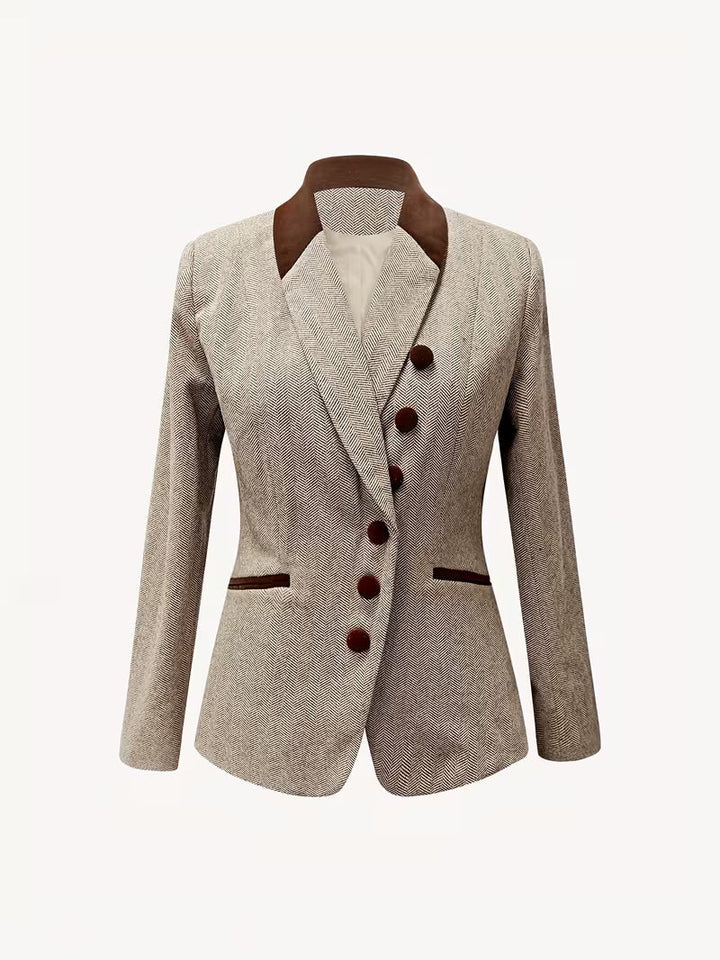 Yessica - Cappotto a Maniche Lunghe con Motivo a Righe