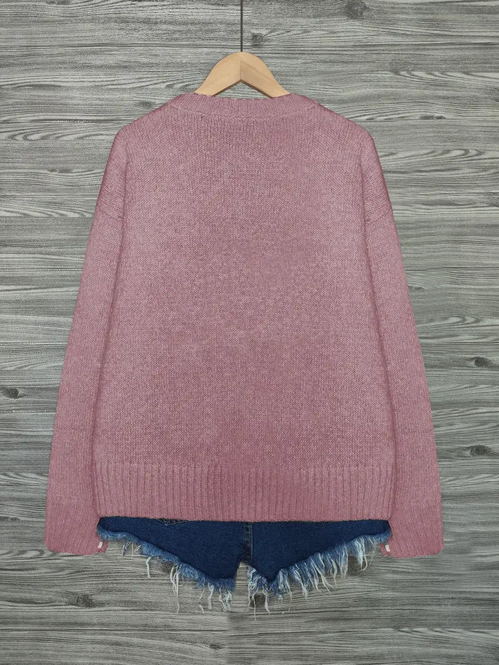 Urvana - Maglione a Maniche Lunghe Con Stampa Gatto