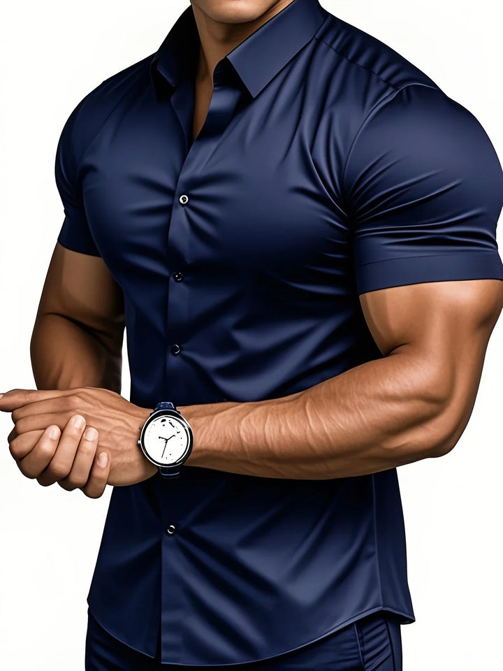 Ezra - Elegante Camicia Vestibilità Aderente Con Bottoni